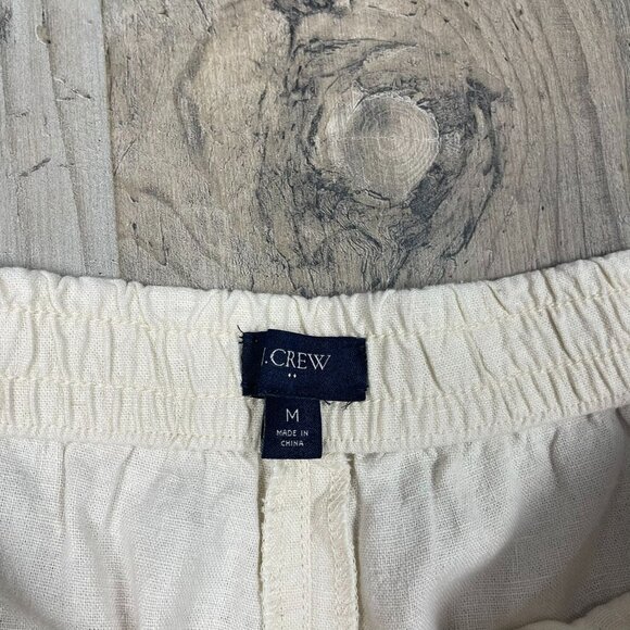 J Crew Linen Blend Drawstring Shorts Womens Medium 3" Inseam Pockets - Picture 6 of 8